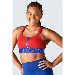SHEFIT Ultimate Sports Bra - Flame Red - 4Luxe - Blue Band